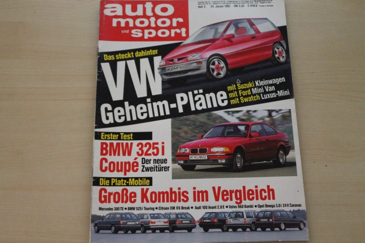 Deckblatt Auto Motor und Sport (03/1992)